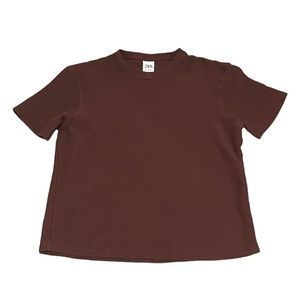 Zara Men’s Knitted Brown Light Weight Casual T-Shirt Large